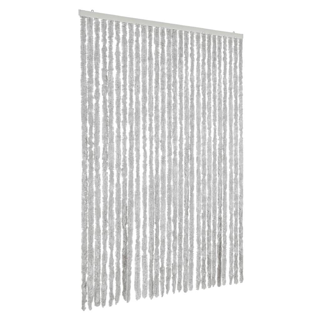 Vliegengordijn 118X220 Cm Chenille Grijs Zwart En Wit