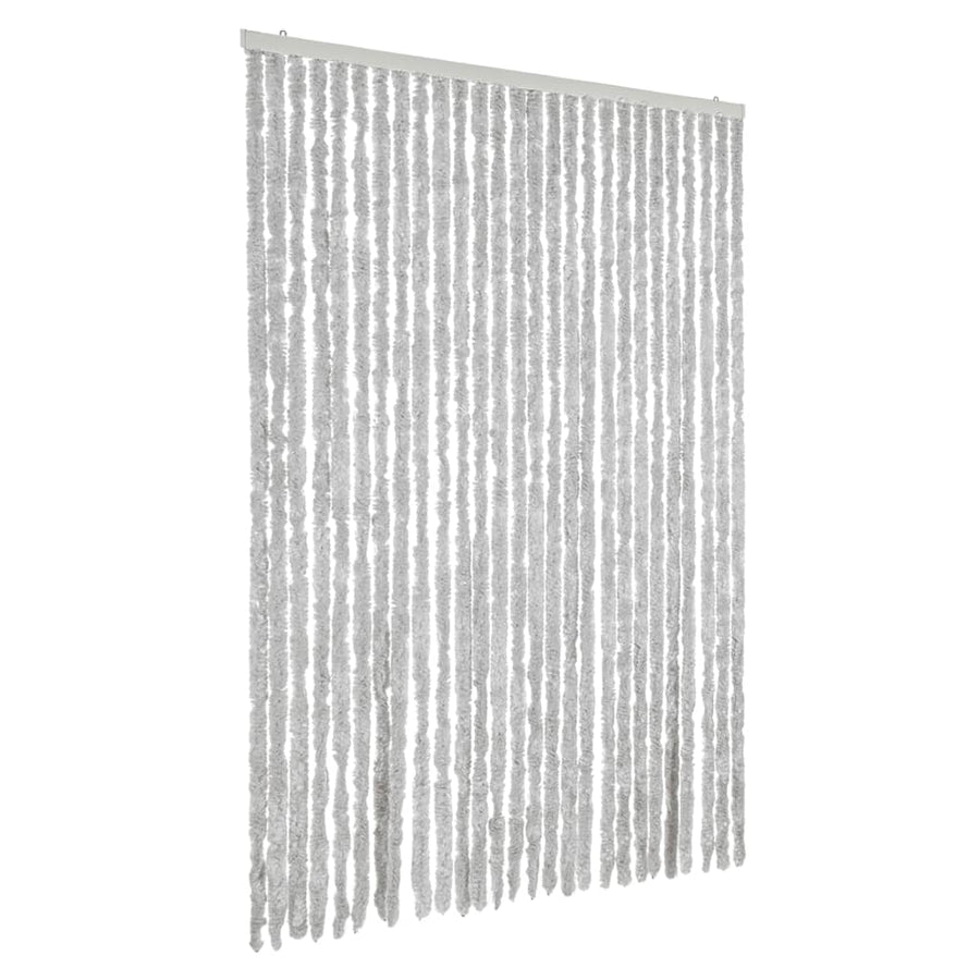 Vliegengordijn 118X220 Cm Chenille Grijs Zwart En Wit