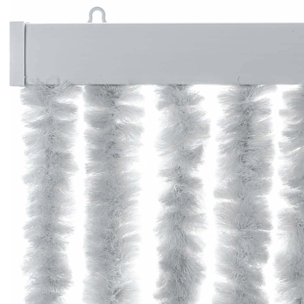 Vliegengordijn 118X220 Cm Chenille Grijs Zwart En Wit