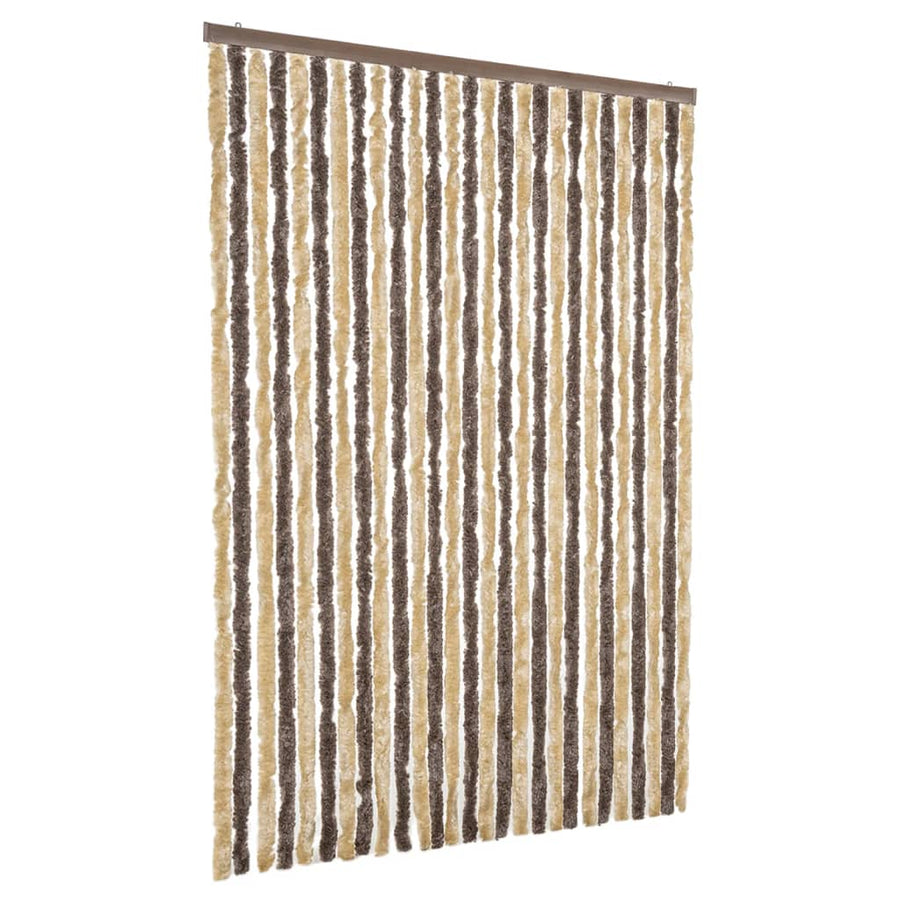 Vliegengordijn 118x220 cm chenille donkerbruin en beige