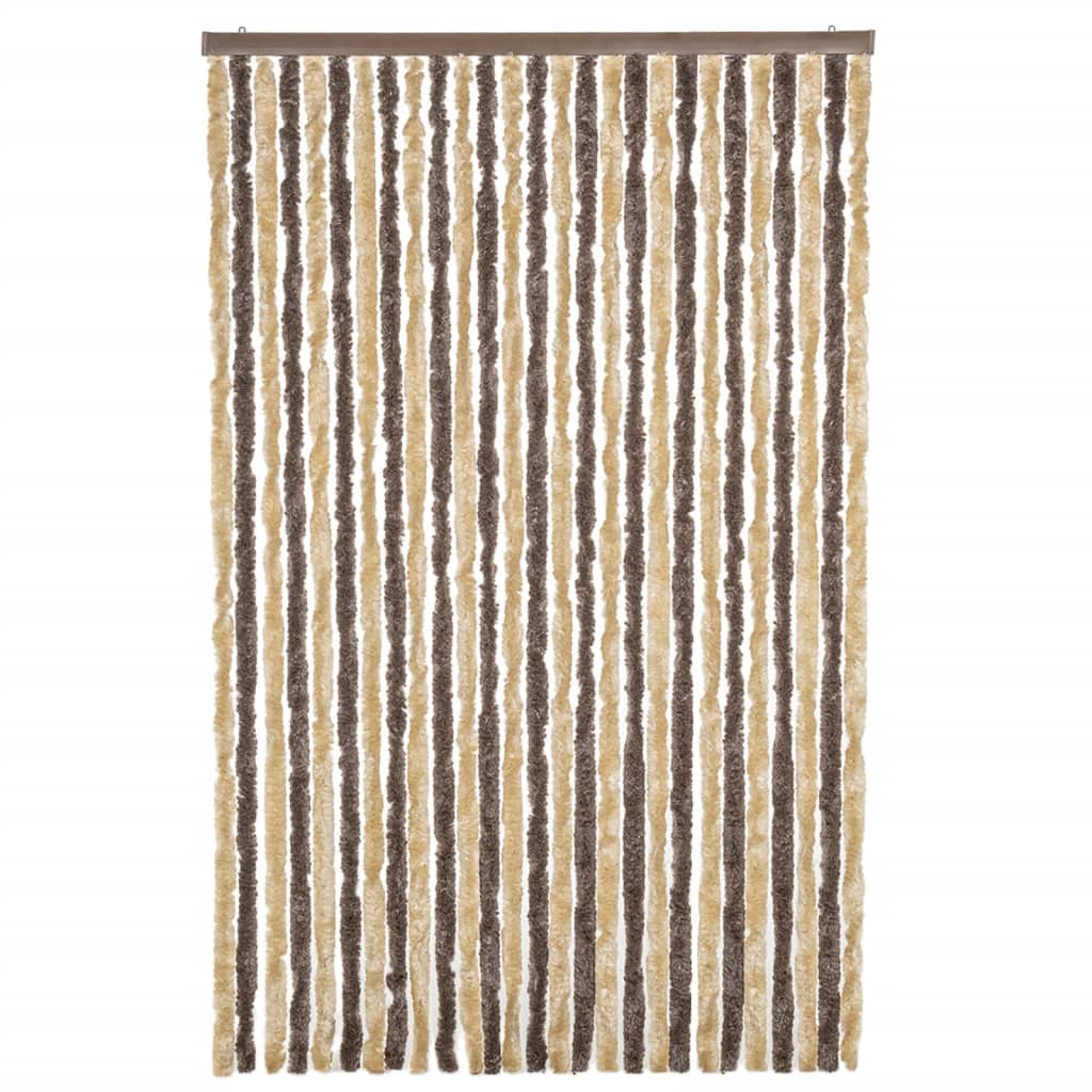 Vliegengordijn 118x220 cm chenille donkerbruin en beige