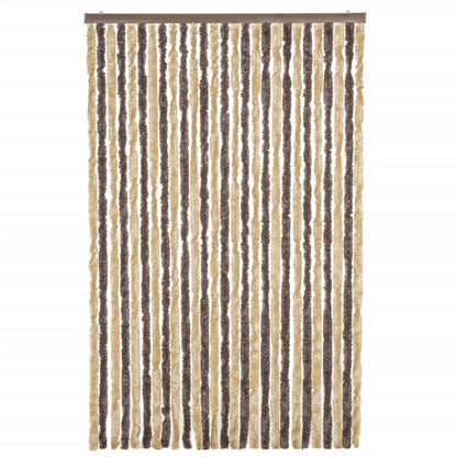Vliegengordijn 118x220 cm chenille donkerbruin en beige