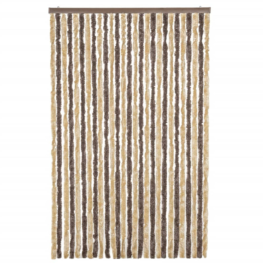 Vliegengordijn 118x220 cm chenille donkerbruin en beige