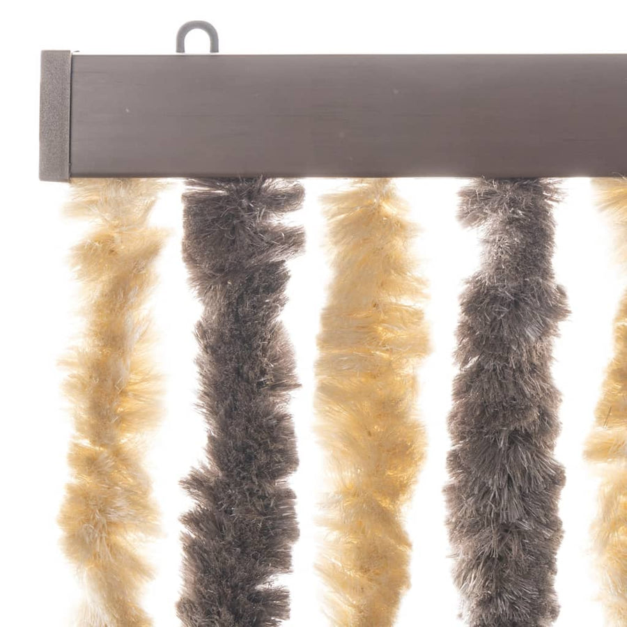 Vliegengordijn 118x220 cm chenille donkerbruin en beige