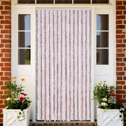 Chenille fly screen 118x220 cm silver grey and pink