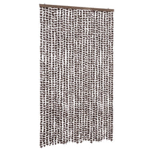 Vliegengordijn 118x220 cm chenille bruin en wit