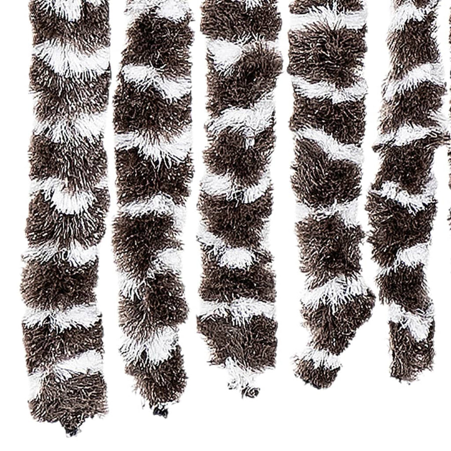 Vliegengordijn 118x220 cm chenille bruin en wit