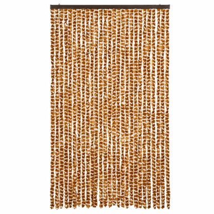 Vliegengordijn 118x220 cm chenille okerkleurig en wit