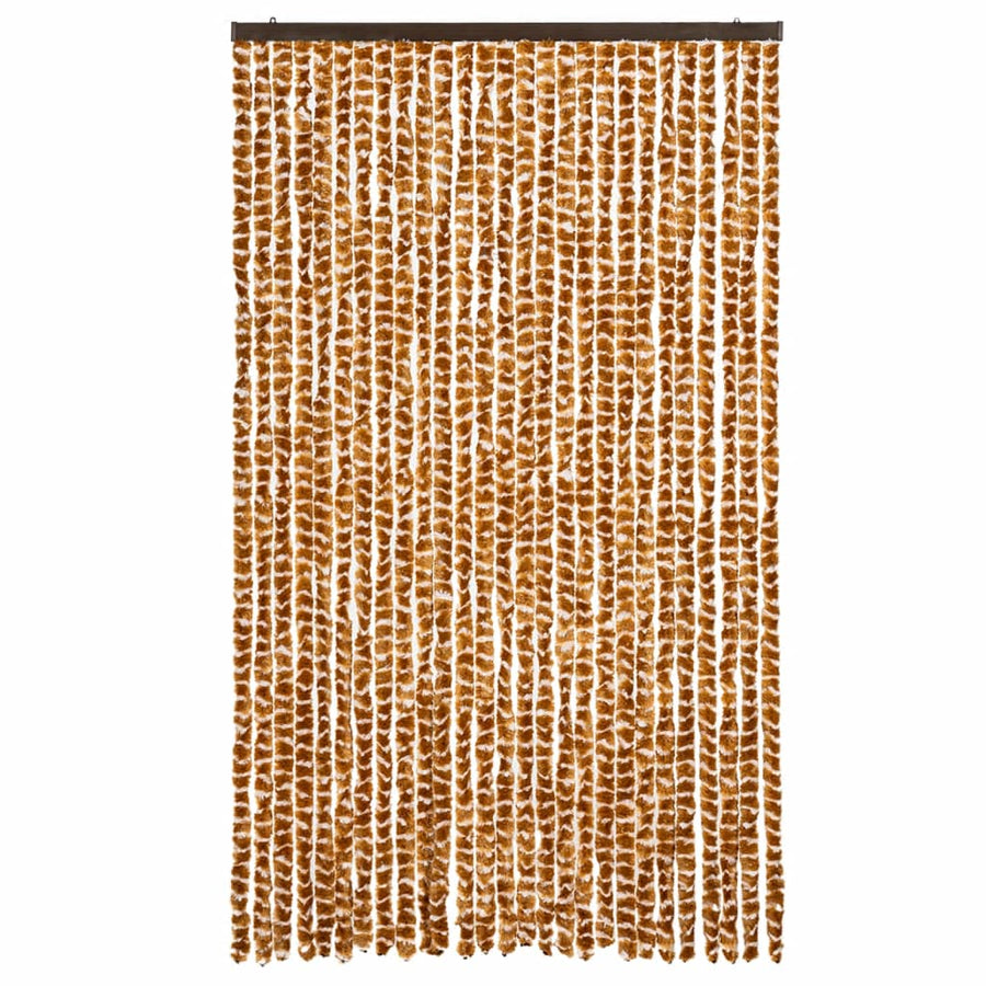 Vliegengordijn 118x220 cm chenille okerkleurig en wit