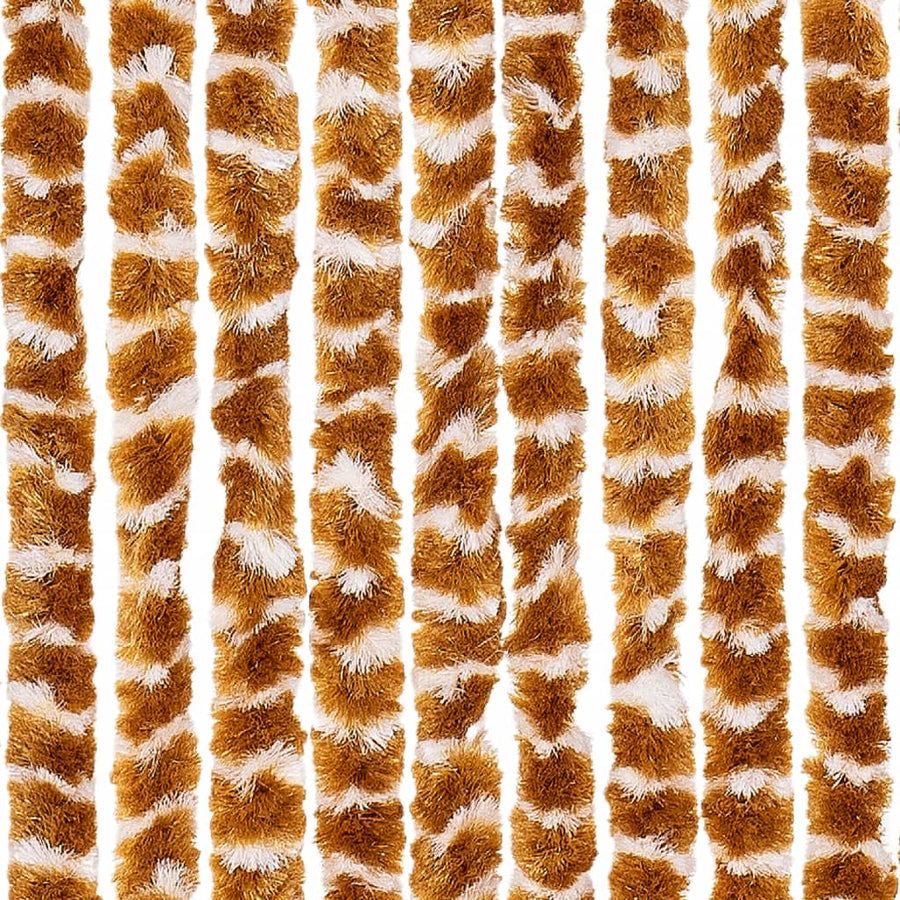Vliegengordijn 118x220 cm chenille okerkleurig en wit