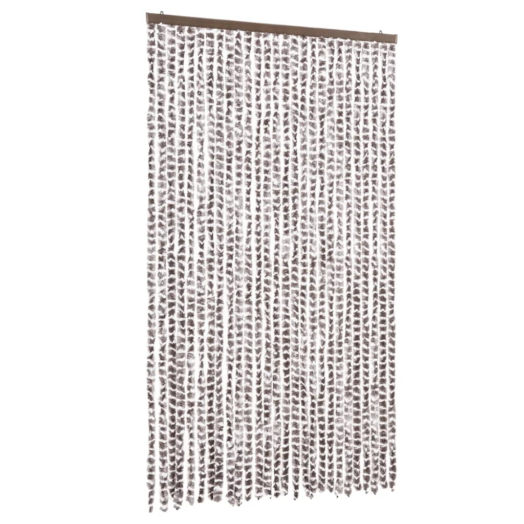 Vliegengordijn 118x220 cm chenille taupe en wit