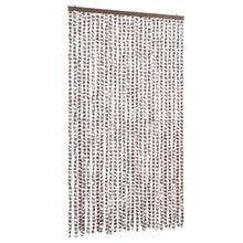 Vliegengordijn 118x220 cm chenille taupe en wit