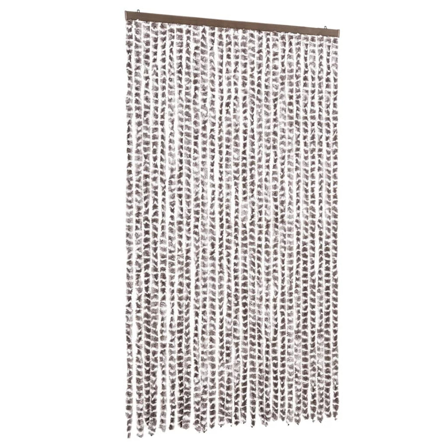 Vliegengordijn 118x220 cm chenille taupe en wit