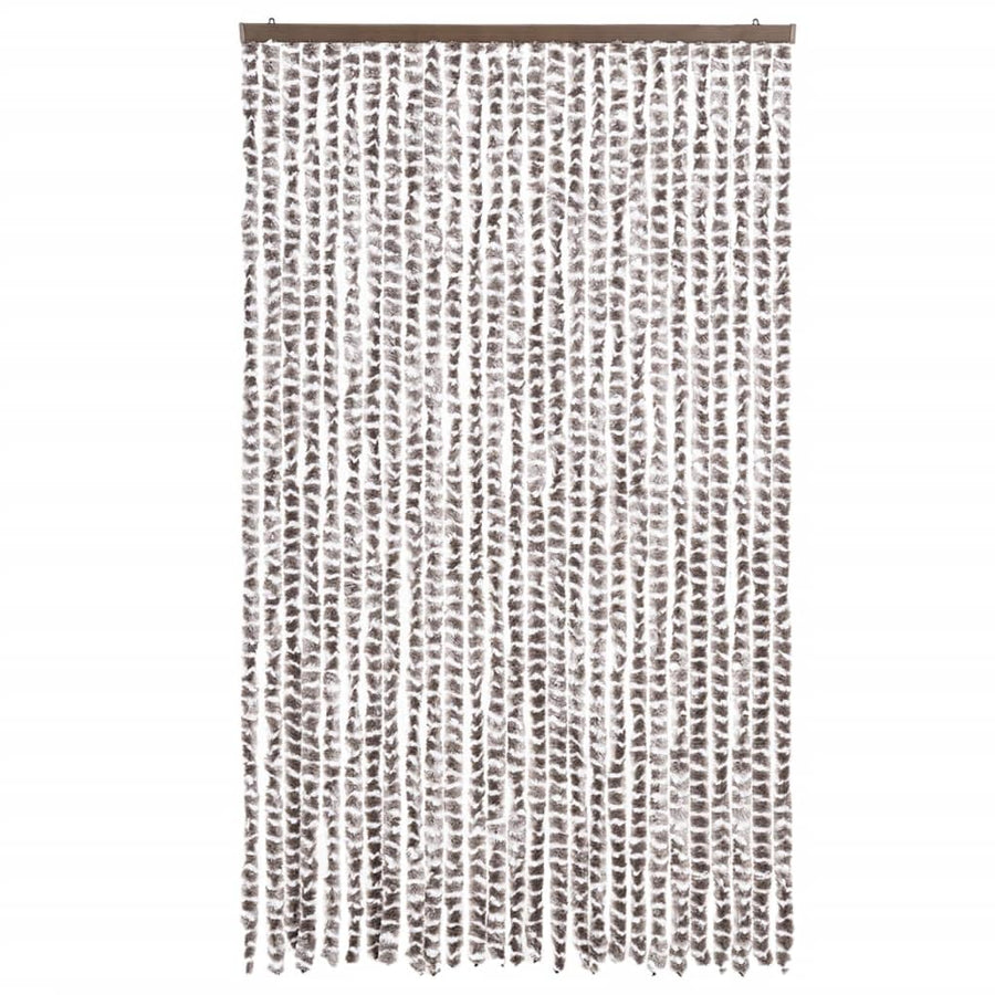 Vliegengordijn 118x220 cm chenille taupe en wit