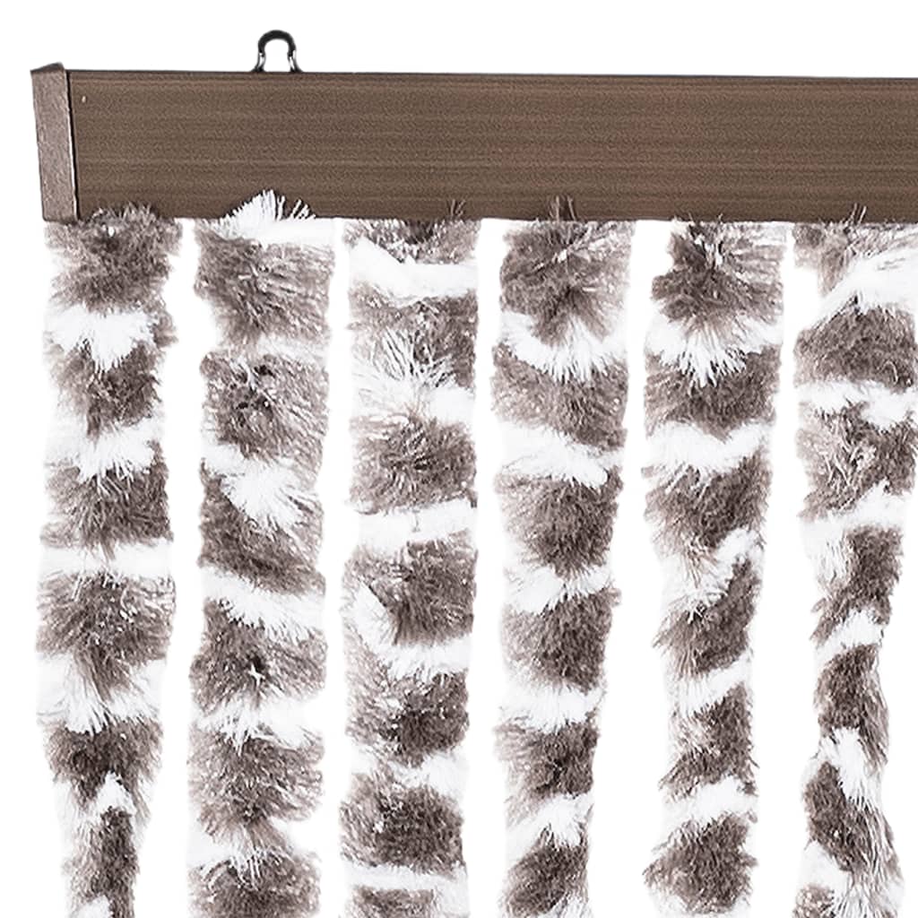 Vliegengordijn 118x220 cm chenille taupe en wit