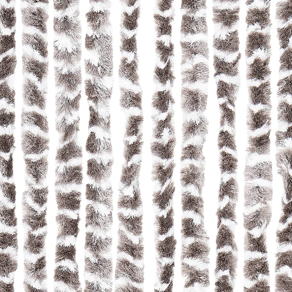 Vliegengordijn 118x220 cm chenille taupe en wit