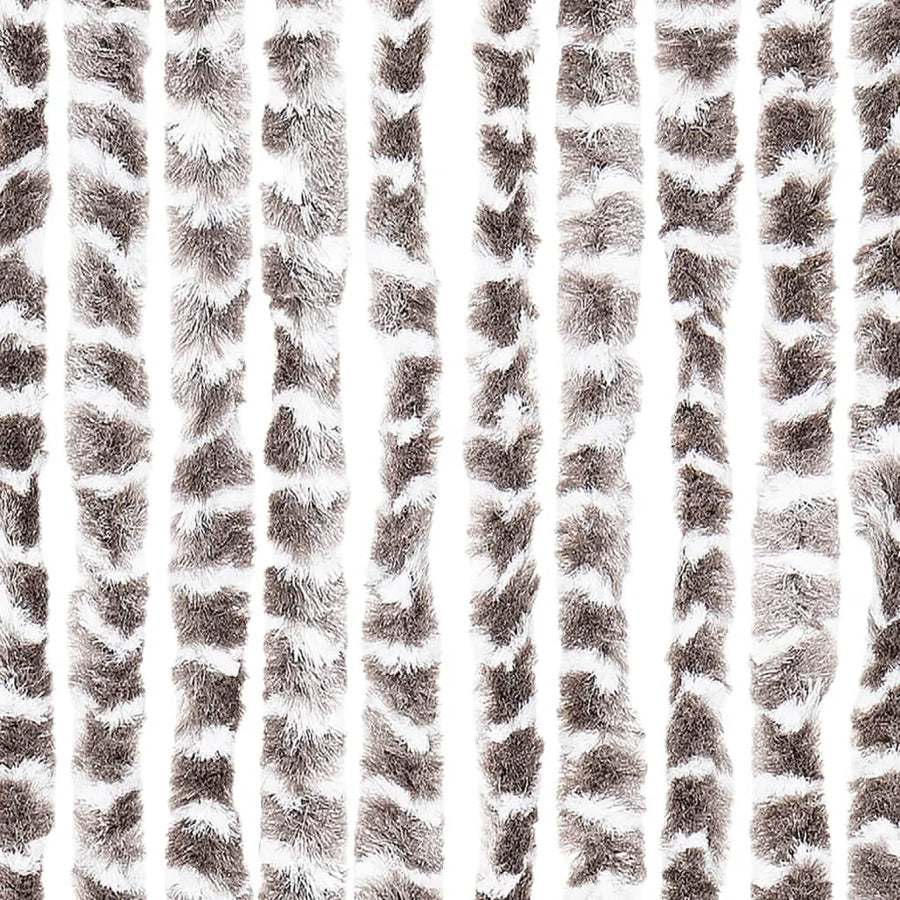 Vliegengordijn 118x220 cm chenille taupe en wit
