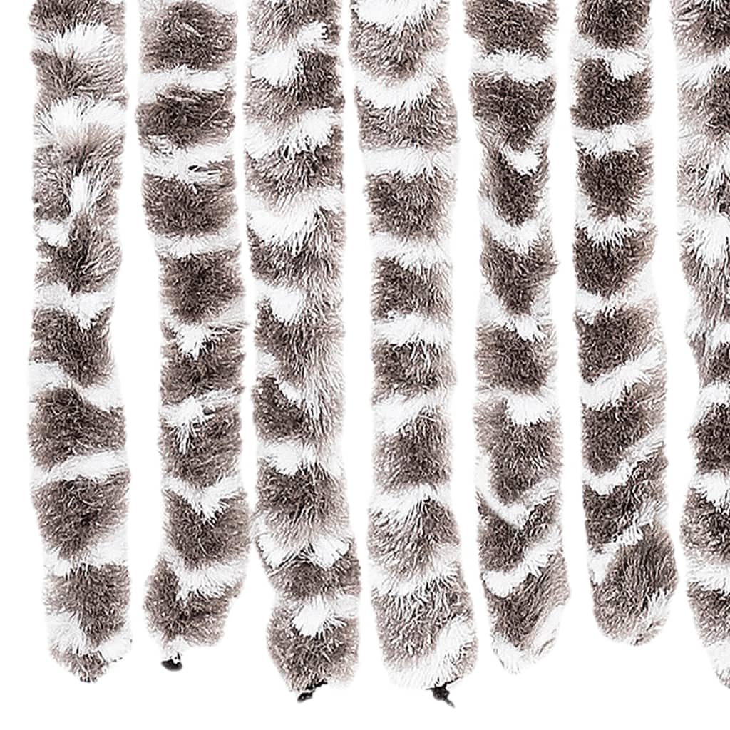 Vliegengordijn 118x220 cm chenille taupe en wit