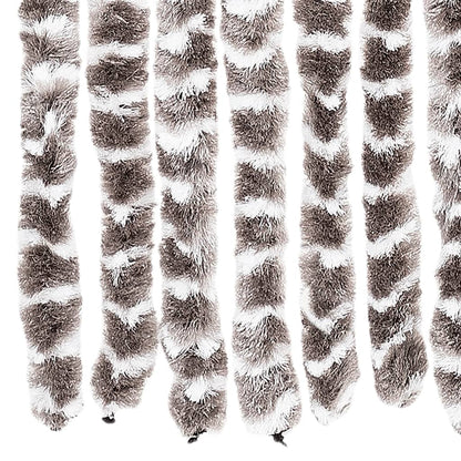 Vliegengordijn 118x220 cm chenille taupe en wit