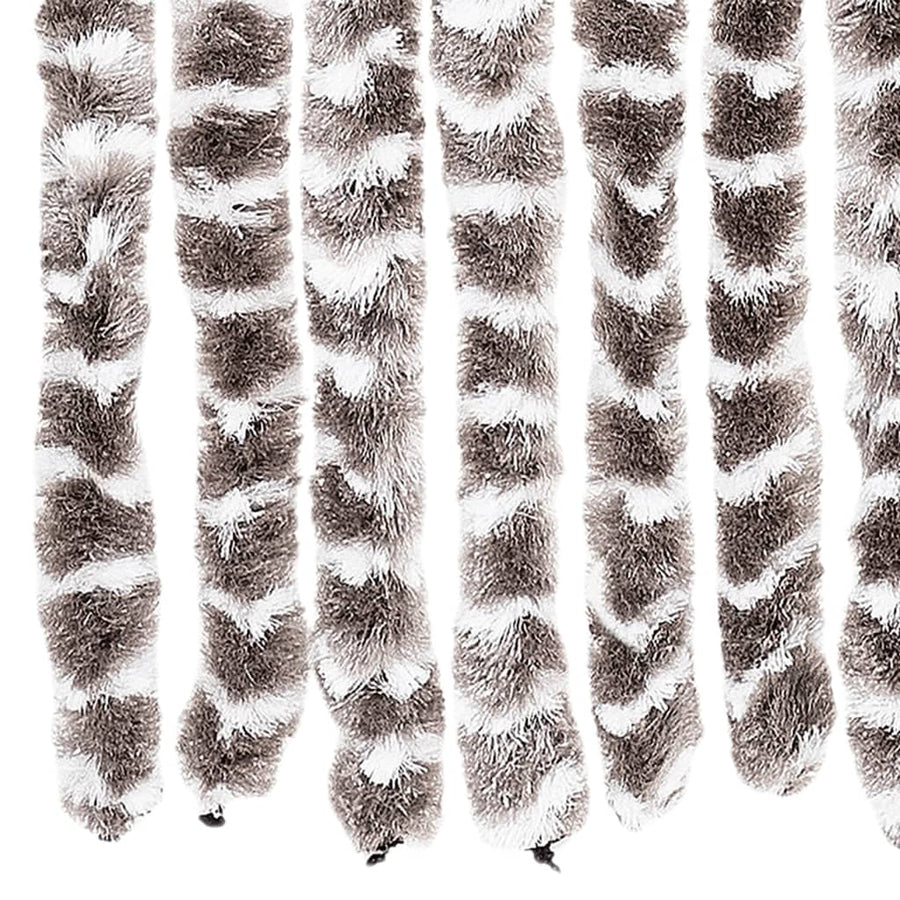 Vliegengordijn 118x220 cm chenille taupe en wit