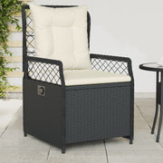 Tuinstoelen 2 st poly rattan zwart verstelbaar