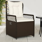 Tuinstoelen 2 st poly rattan bruin verstelbaar
