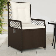Tuinstoelen 2 st poly rattan bruin verstelbaar