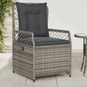 Tuinstoelen 2 st poly rattan grijs verstelbaar