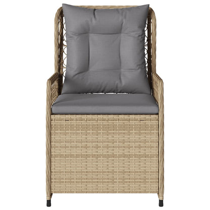 Tuinstoelen 2 st verstelbaar poly rattan beige