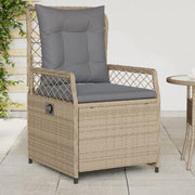 Tuinstoelen 2 st poly rattan beige verstelbaar