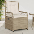 Tuinstoelen 2 st poly rattan beige verstelbaar
