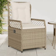 Tuinstoelen 2 st poly rattan beige verstelbaar