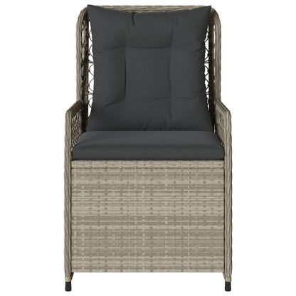 Tuinstoelen 2 st verstelbaar poly rattan lichtgrijs
