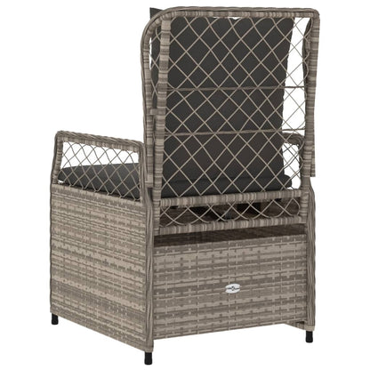 Tuinstoelen 2 st verstelbaar poly rattan lichtgrijs