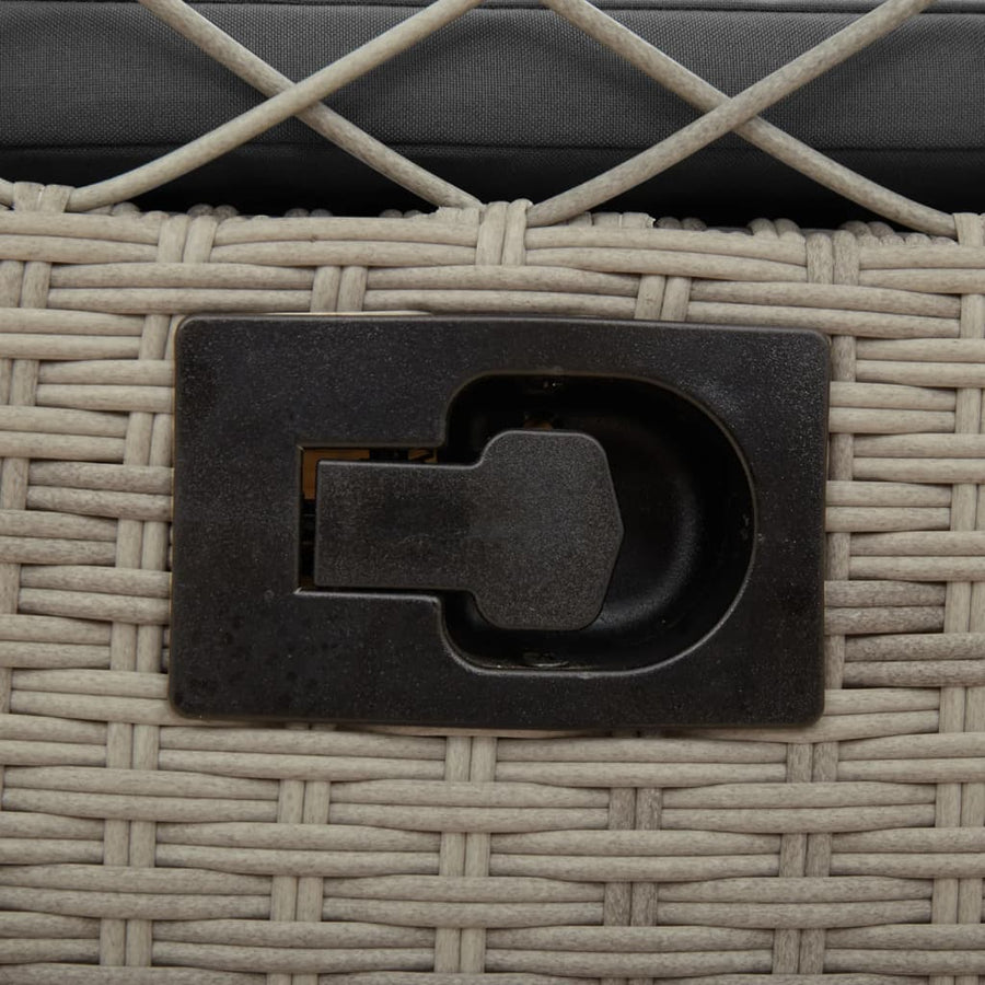 Tuinstoelen 2 st verstelbaar poly rattan lichtgrijs