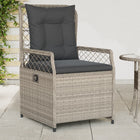Tuinstoelen 2 st poly rattan lichtgrijs verstelbaar