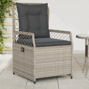 Tuinstoelen 2 st poly rattan lichtgrijs verstelbaar