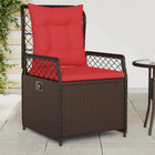 Reclining garden chairs 2 pcs brown poly rattan