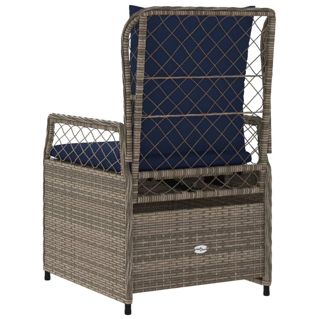Liggende tuinstoelen 2 stuks grijs polyrotan