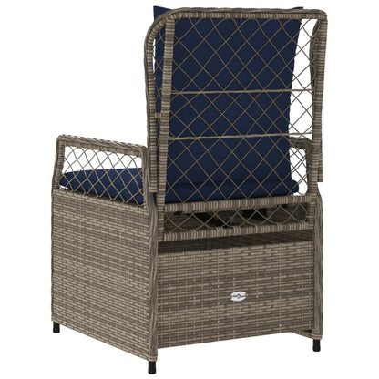 Liggende tuinstoelen 2 stuks grijs polyrotan