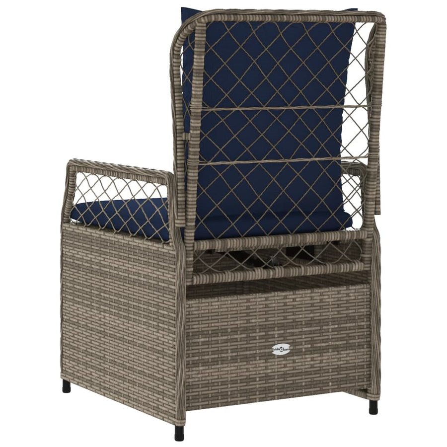 Liggende tuinstoelen 2 stuks grijs polyrotan