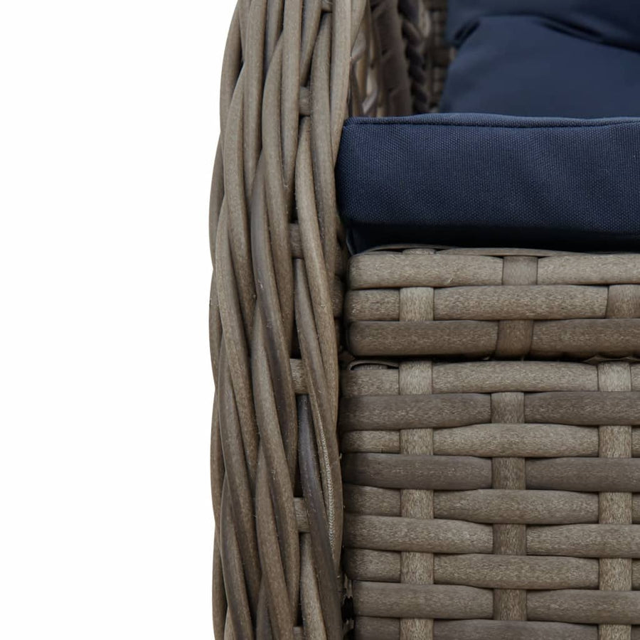 Liggende tuinstoelen 2 stuks grijs polyrotan
