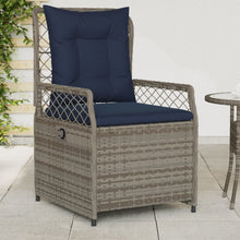 Liggende tuinstoelen 2 stuks grijs polyrotan