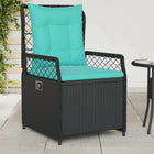 Lying garden chairs 2 pieces black polyrattan