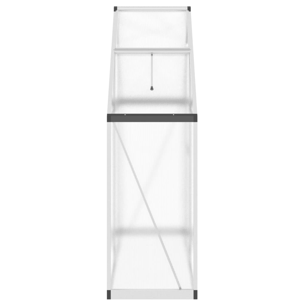 Tuinkas met basisframe 169x58x195 cm aluminium zilverkleurig