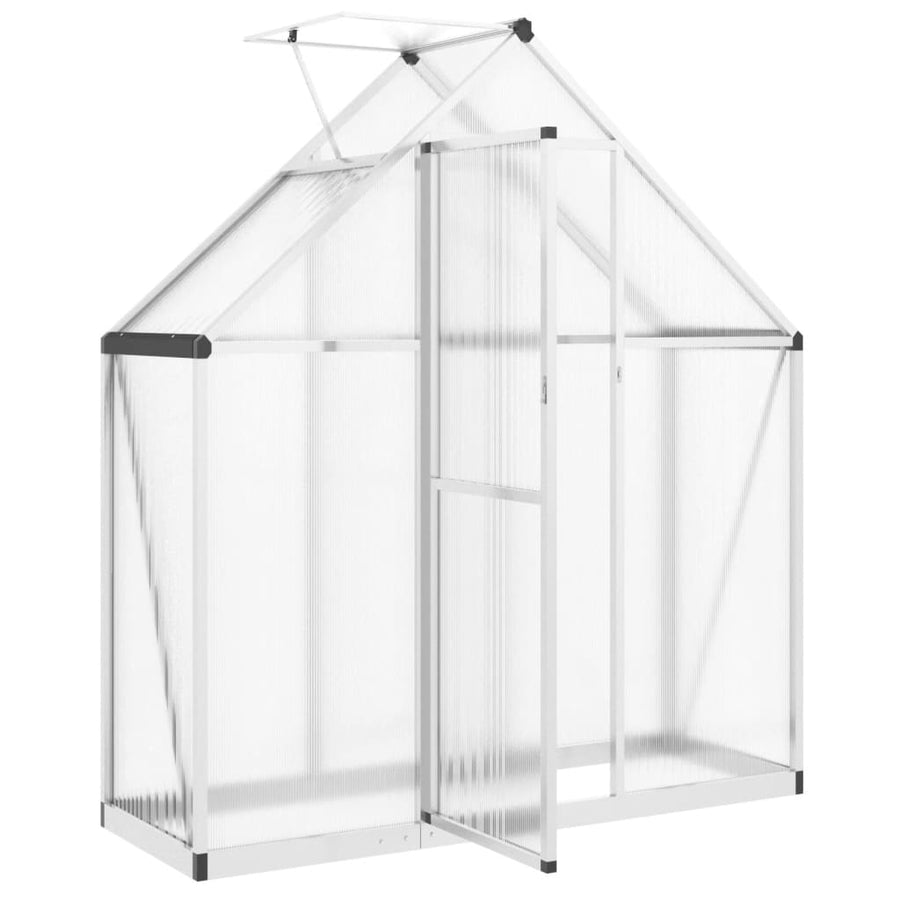 Tuinkas met basisframe 169x58x195 cm aluminium zilverkleurig
