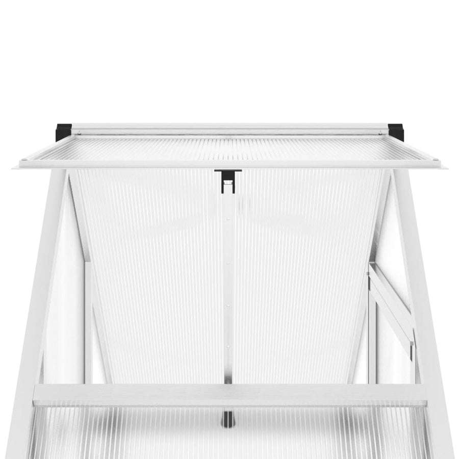 Tuinkas met basisframe 169x58x195 cm aluminium zilverkleurig