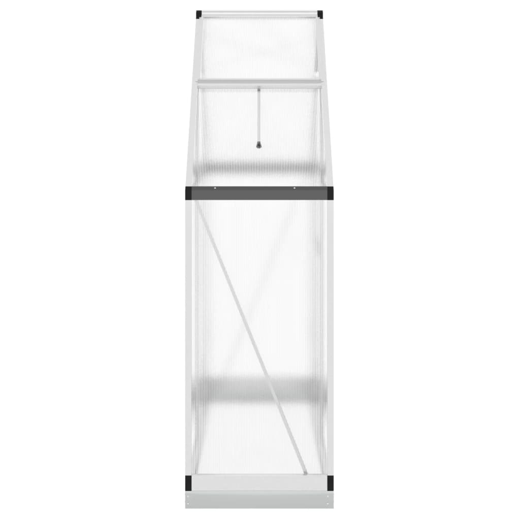 Tuinkas met basisframe 169x58x202 cm aluminium zilverkleurig