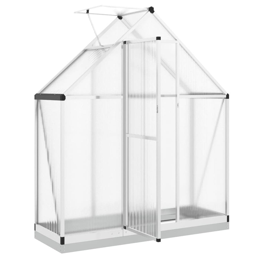 Tuinkas met basisframe 169x58x202 cm aluminium zilverkleurig