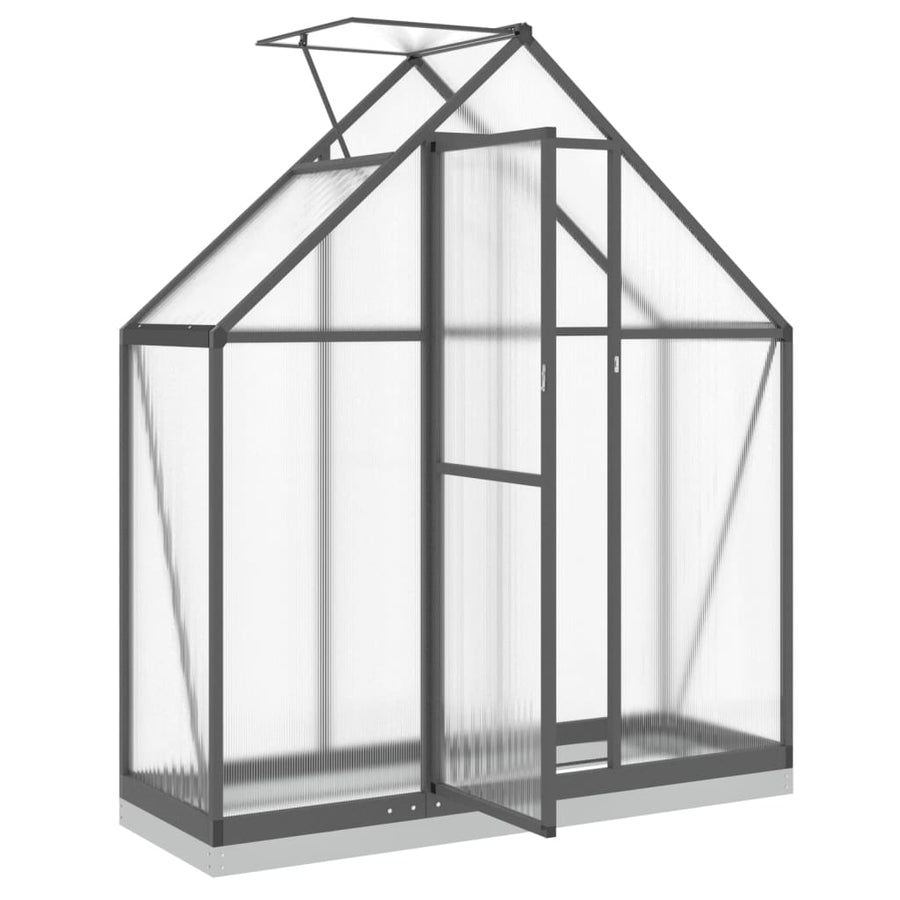 Tuinkas met basisframe 169x58x202 cm aluminium antracietkleurig